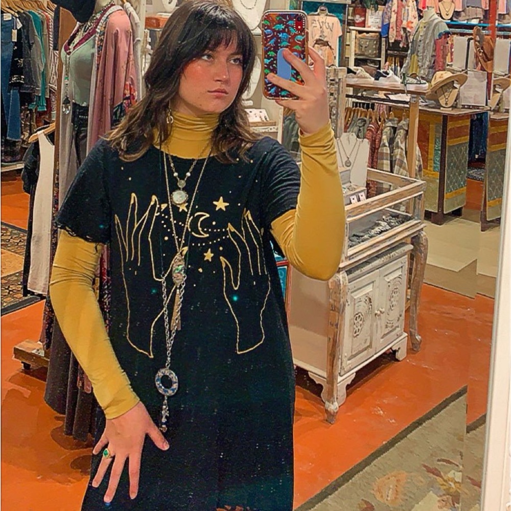 Jaded Gypsy T-shirt Dress with Gold hands